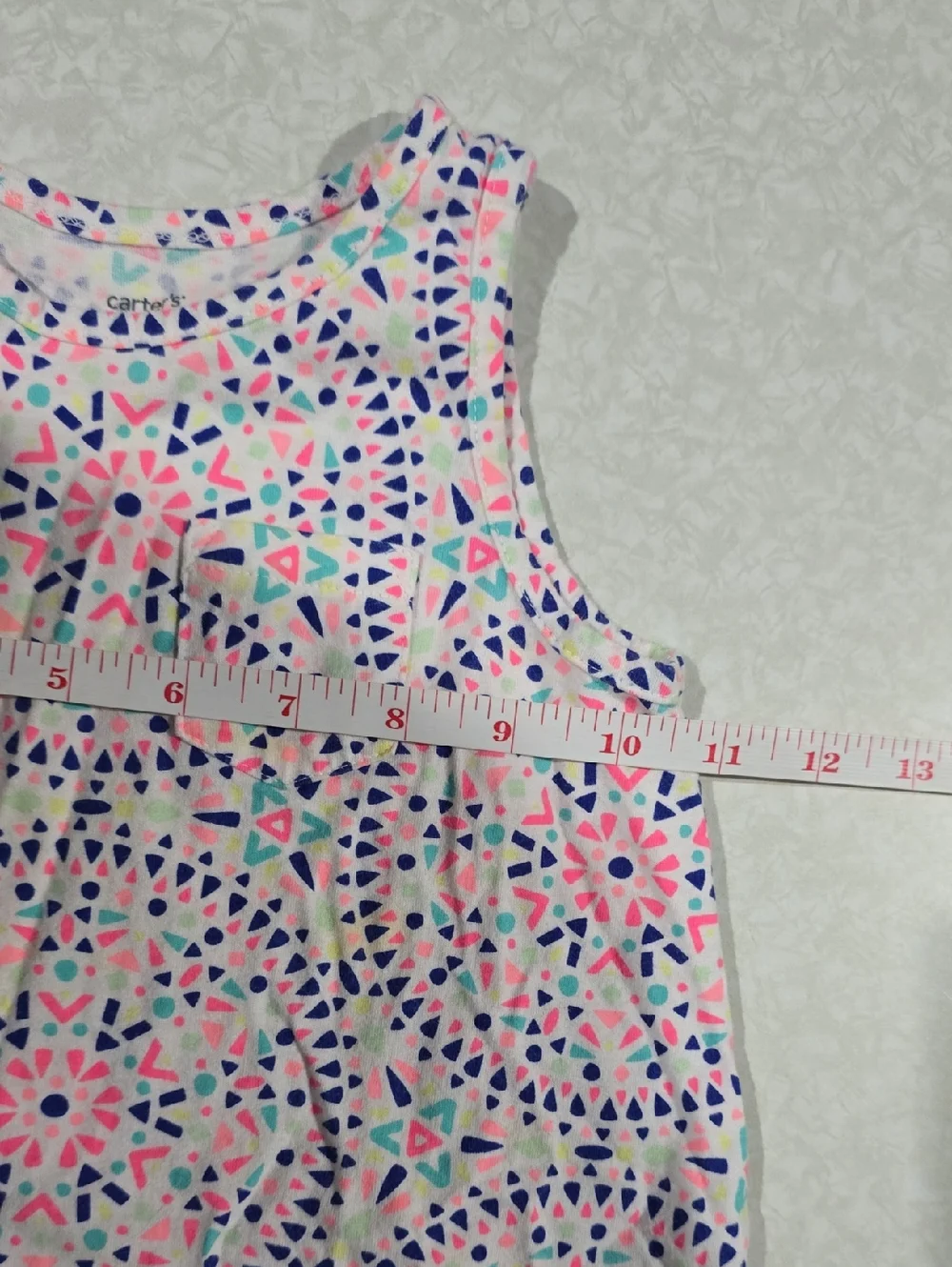 Carter's Pink Geometric Tie-Front Tank Top Size 6